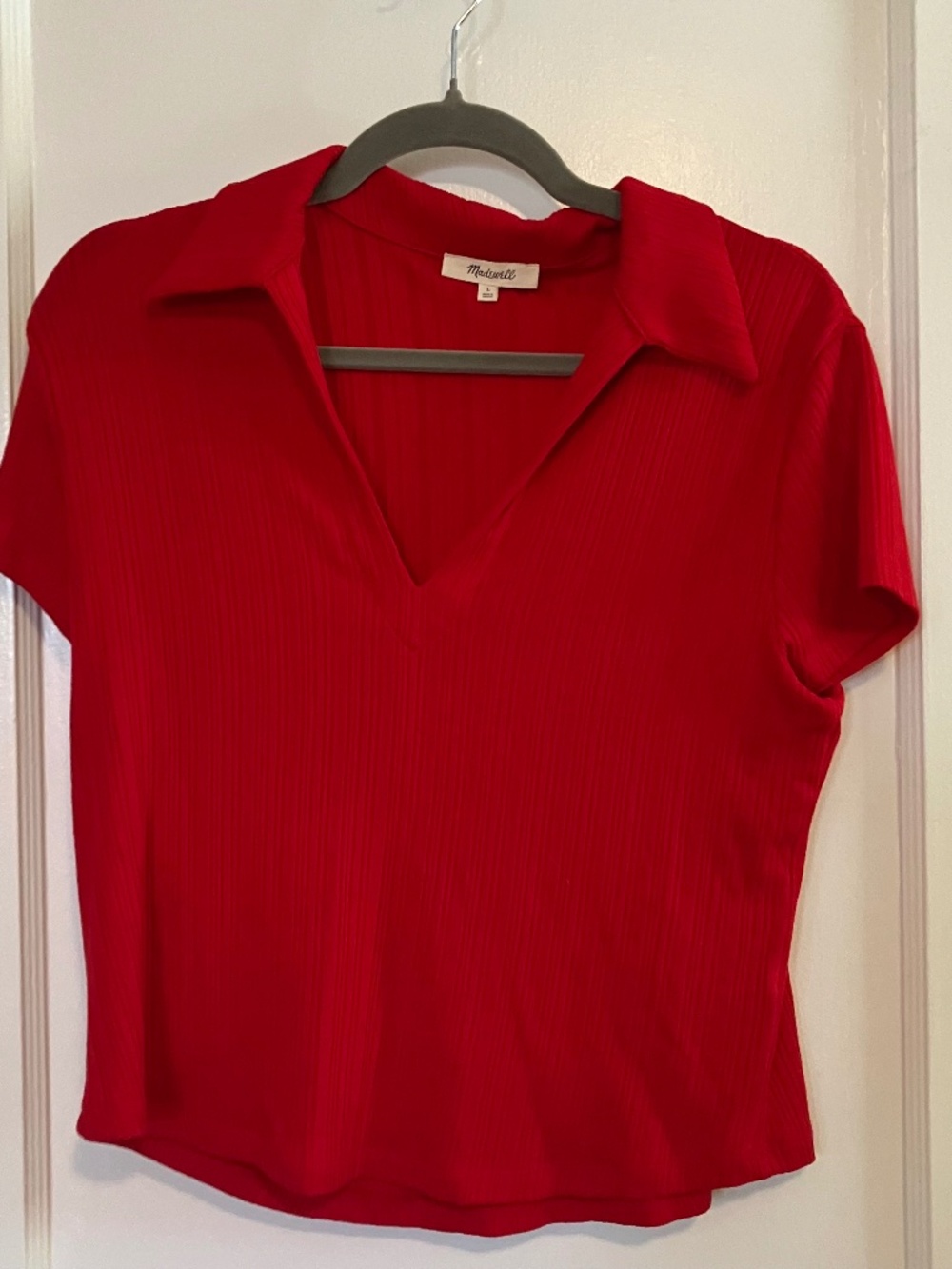 Madewell cropped polo shirt, large